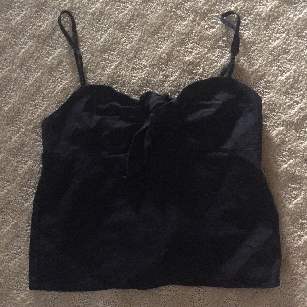 Black brandy melville tank top w/ tie in front